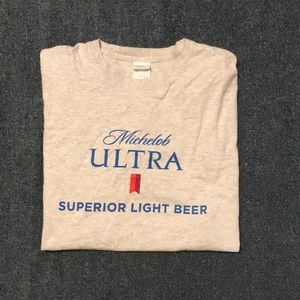 GRAY MICHELOB ULTRA SUPERIOR LIGHT BEER T-SHIRT